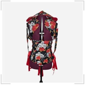 Skull And Rose Corset Set